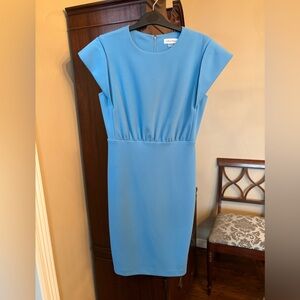 Calvin Klein Blue Midi Sheath Dress